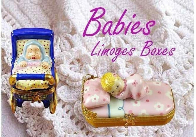Baby Figurines-Limoges Boxes Porcelain Figurines Gifts