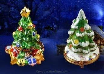 Golden Crystal Christmas Tree Jewelry Box - Hand-Painted Enamel Trinket Box Holiday Decor