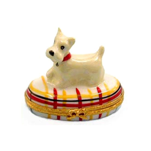 Westie Dog On Red And Yellow Base