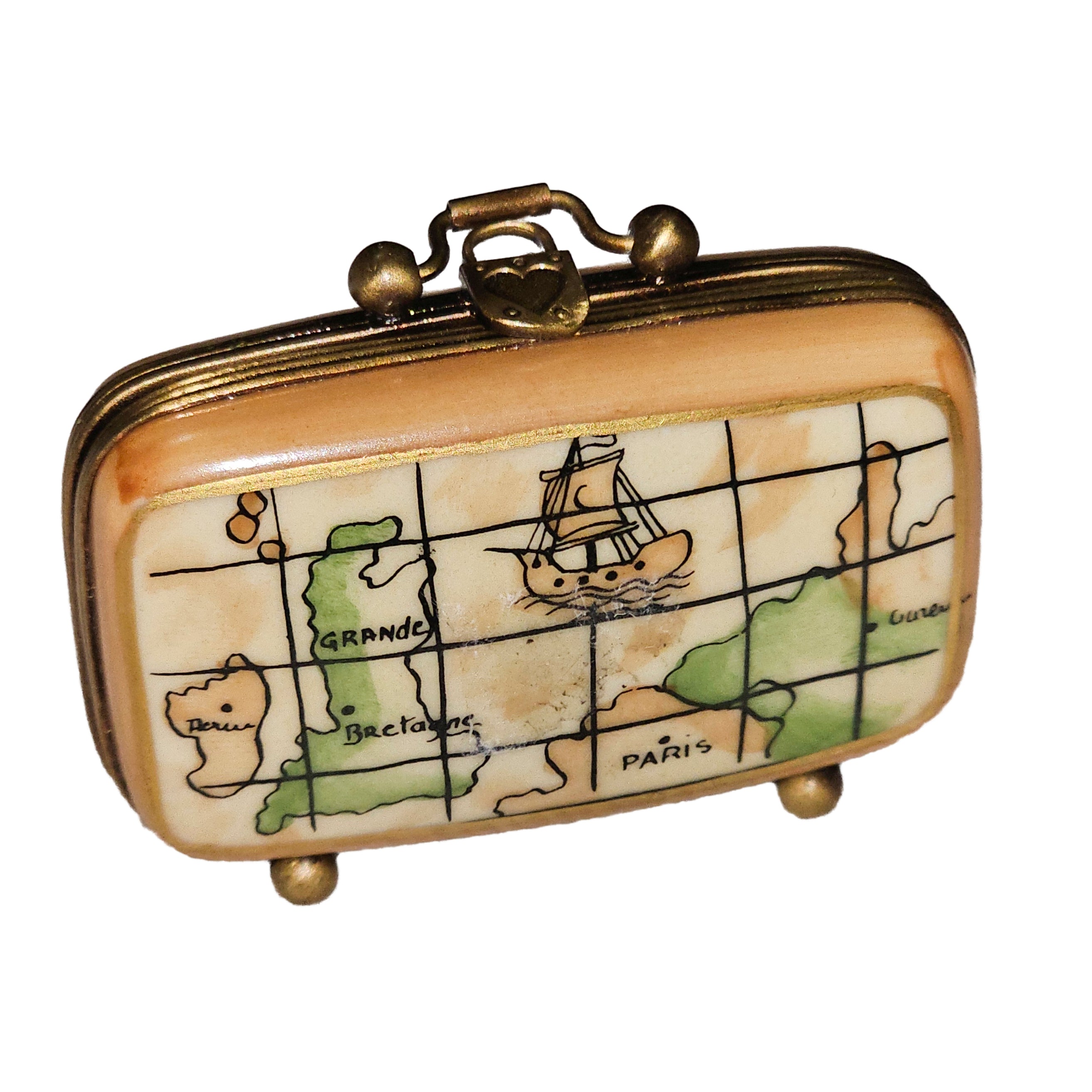 Travel Suitcase Limoges Box – Handcrafted French Porcelain