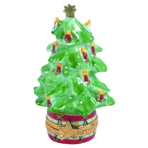 Christmas Tree w Candles Limoges Box Figurine - Limoges Box Boutique