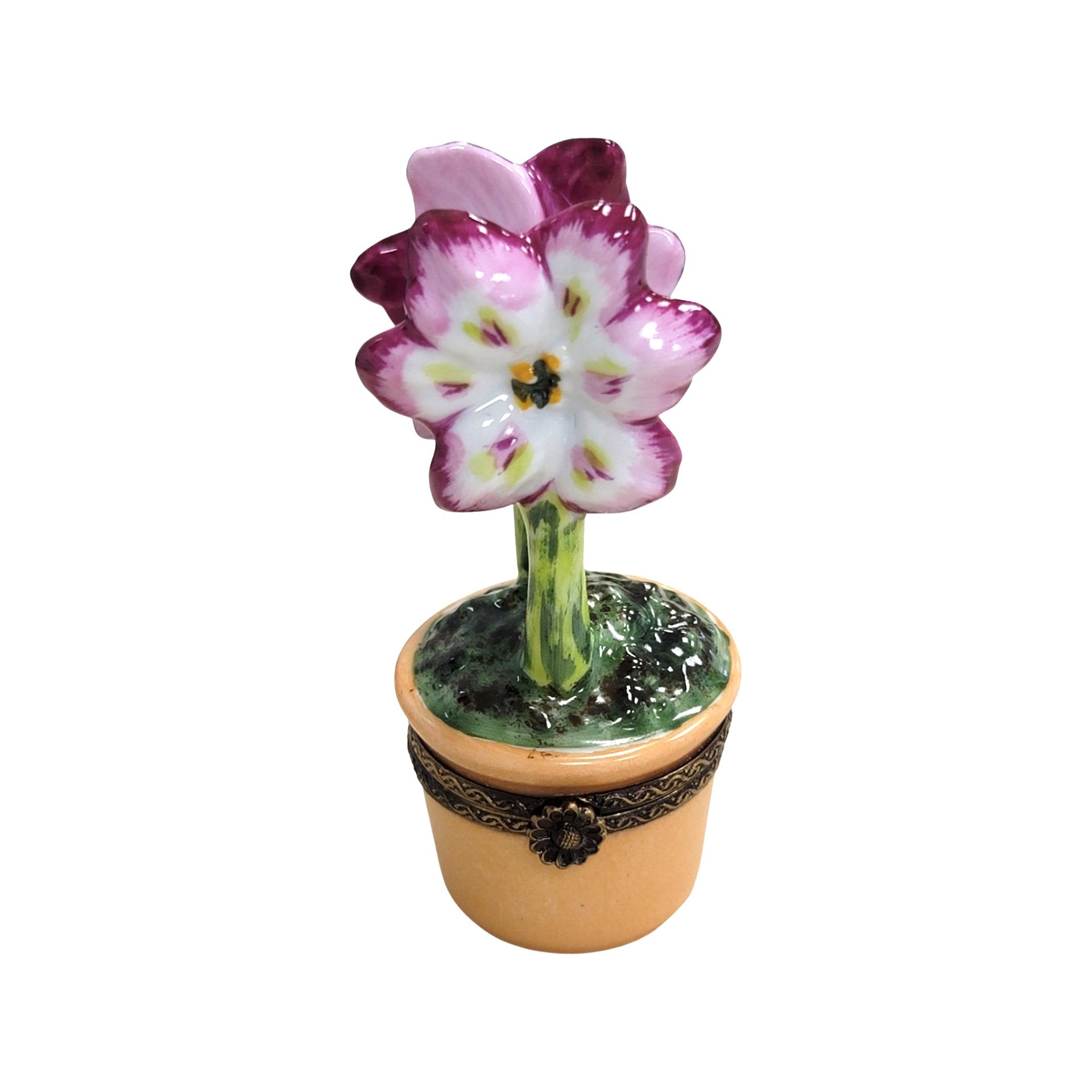 ebay garden plant pots Purple Flowers Pot Limoges Box – Handcrafted French Porcelain