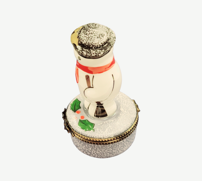French Snowman Limoges Box Porcelain Figurine-Snowman-CH1R170