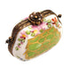 Green Purse w Roses - One of a Kind Hand Painted Limoges Box Porcelain Figurine-purse trinket box limoges-CHPU1