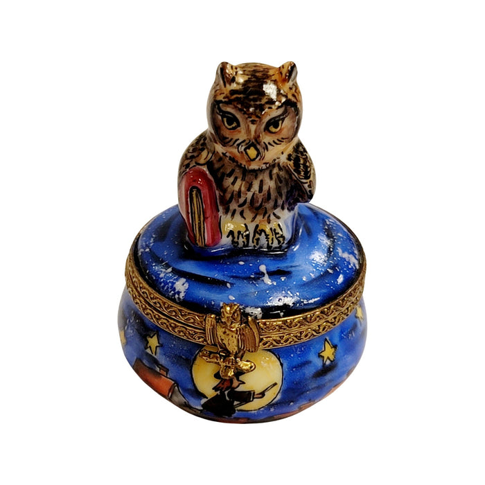 Halloween Owl Limoges Box Porcelain Figurine-halloween bird-CH3S212