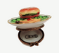 Hamburger Fries on Plate Limoges Box Porcelain Figurine-food LIMOGES BOXES beach-CH1R126