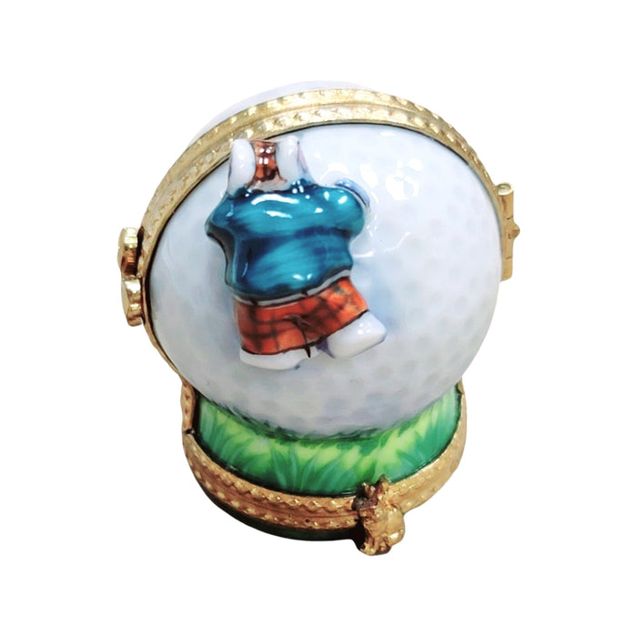Mouse on Golf Ball 3 Hinged Sports Limoges Box Porcelain Figurine-sports golf limoges box-CH3S328