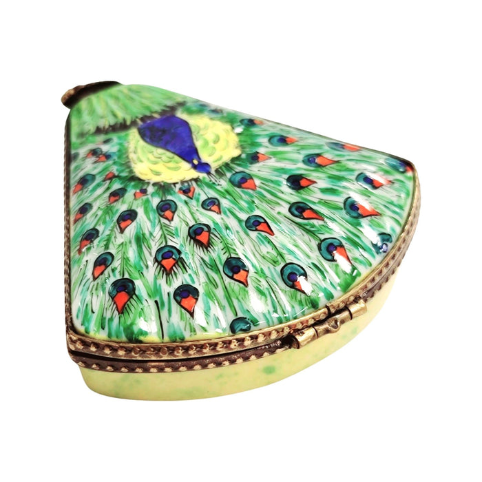 Peacock Feather Fan-bird Limoges Box hat bags purse-CH3S231