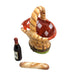 Picnic Basket w Wine and Bread-wine LIMOGES BOXES food home beach love-CH6D238