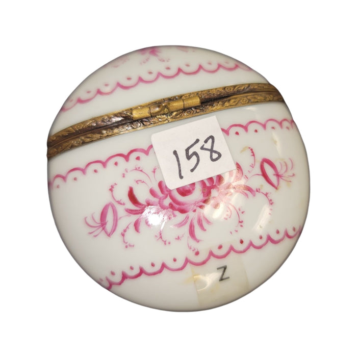 Pink Flat Round Pill-LIMOGES BOXES traditional-CH11M158