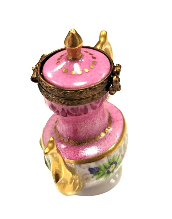 Pink French Teapot Limoges Box Porcelain Figurine-Furniture Home Limoges Boxes-CH2P235
