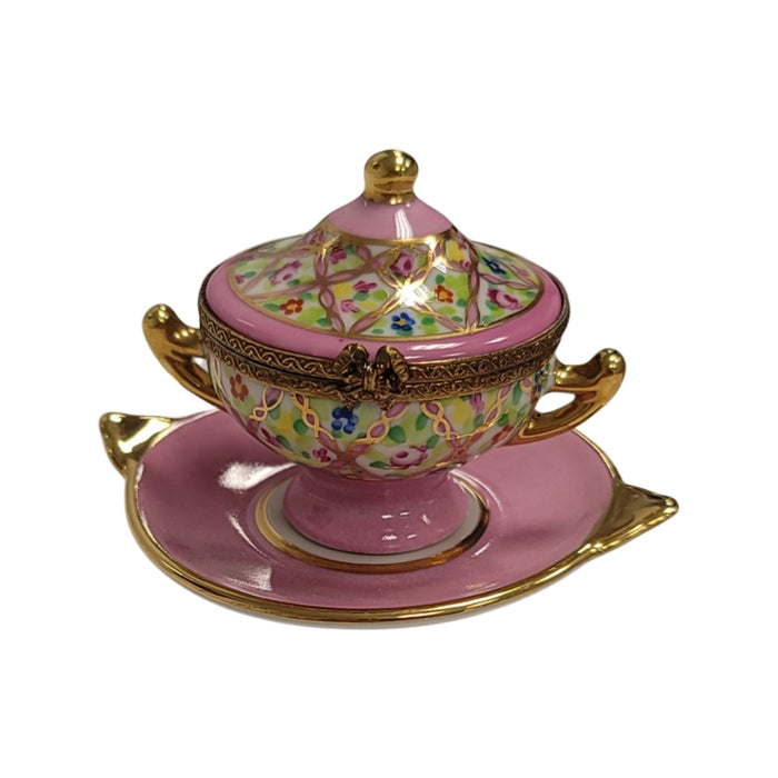 Pink Soup Toureen Limoges Box Porcelain Figurine-home-CH3S208