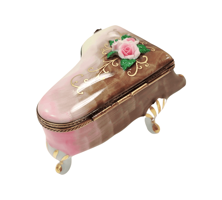 Rosard Grand Piano w Rose Limoges Box Porcelain Figurine-Music LIMOGES BOXES-CH1R286