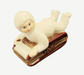 Snowbaby Kid on Sled Winter Sleigh Limoges Box Porcelain Figurine-xmas-CH1R193