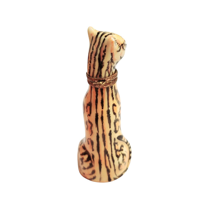 Tiger Wild Limoges Box Porcelain Figurine-cat wild-CH3S154