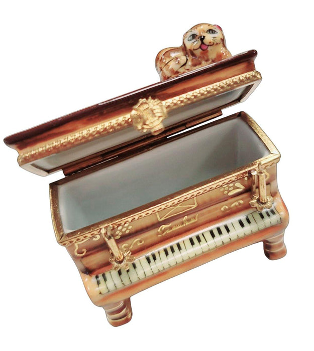 Upright Piano w Cat Limoges Box Porcelain Figurine-music LIMOGES BOXES-CH3S245