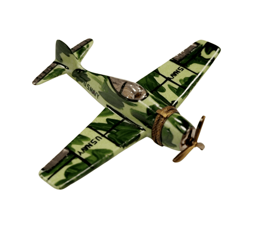 Us Navy Camouflage Military 5 inch WingTip Wing Tip Limoges Box Porcelain Figurine-vehicle united states-CH1R206