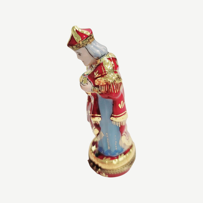 Wiseman Nativity Hay Red Bottom Limoges Box Porcelain Figurine-nativity limoges boxes religion-CHHAYWISEMAN1