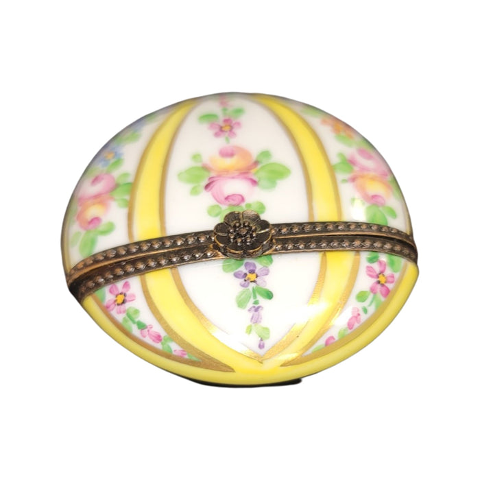 Yellow Flat Round Pill-LIMOGES BOXES traditional-CH11M154