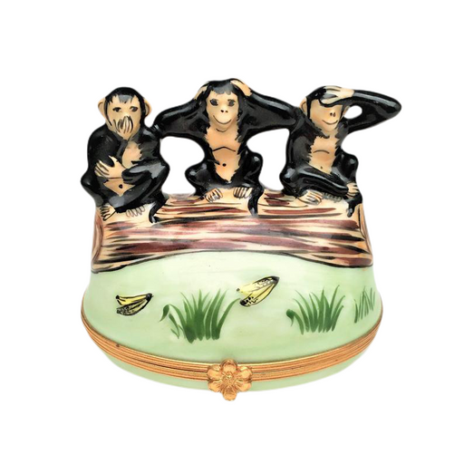 Three Monkeys Mystical Limoges Box Figurine - Limoges Box Boutique