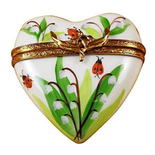 Lily of the Valley Heart Limoges Box – Hand-Painted French Porcelain