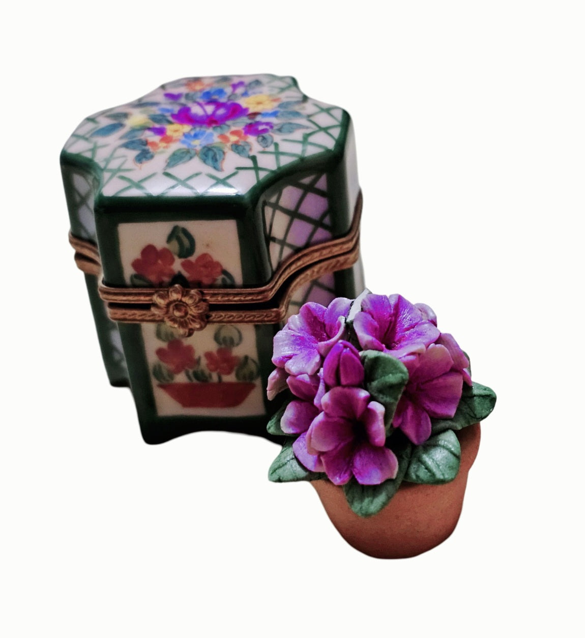 Hexagon Floral Elegance Limoges Box for Collectors