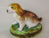 Beagle Dog on Grass Porcelain Limoges Trinket Box - Limoges Box Boutique