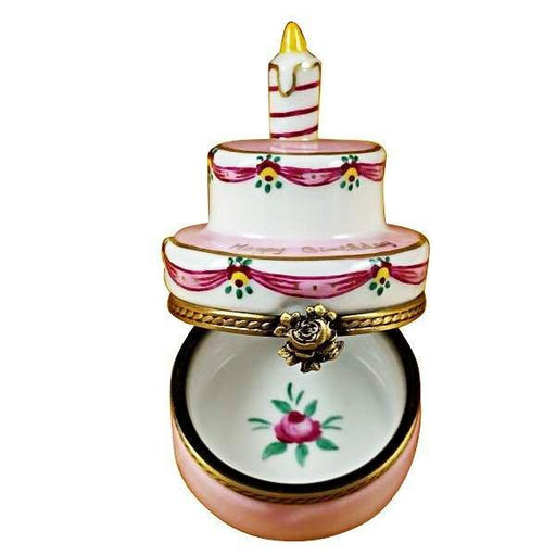 Birthday Cake w Pink Candle Limoges Box - Limoges Box Boutique