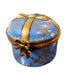 Blue Gift Round Porcelain Limoges Trinket Box - Limoges Box Boutique
