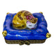 Cat Sleeping on Blue Pillow Porcelain Limoges Trinket Box - Limoges Box Boutique