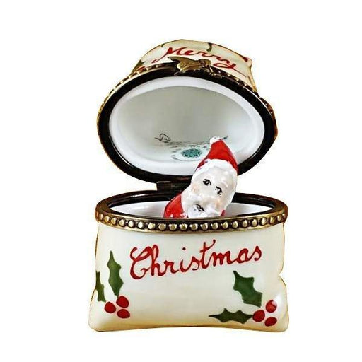 Christmas Bag with Santa Limoges Box - Limoges Box Boutique