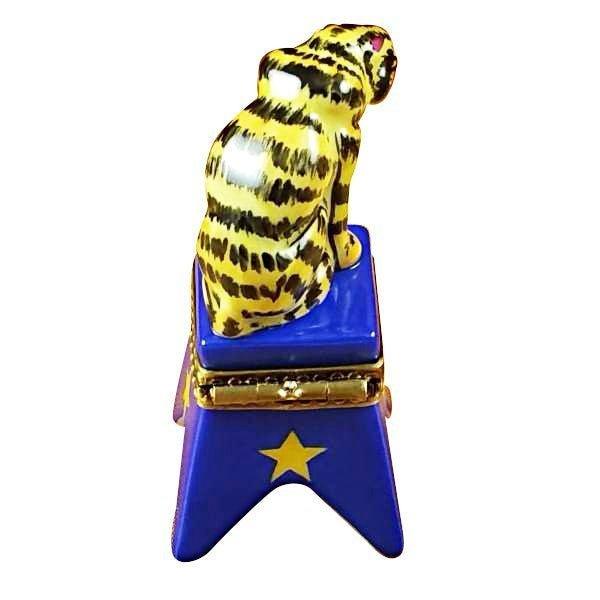 Circus Tiger on Blue Base Limoges Box - Limoges Box Boutique