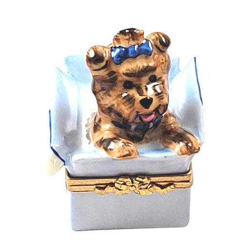 Dog Terrier In Present Limoges Box - Limoges Box Boutique