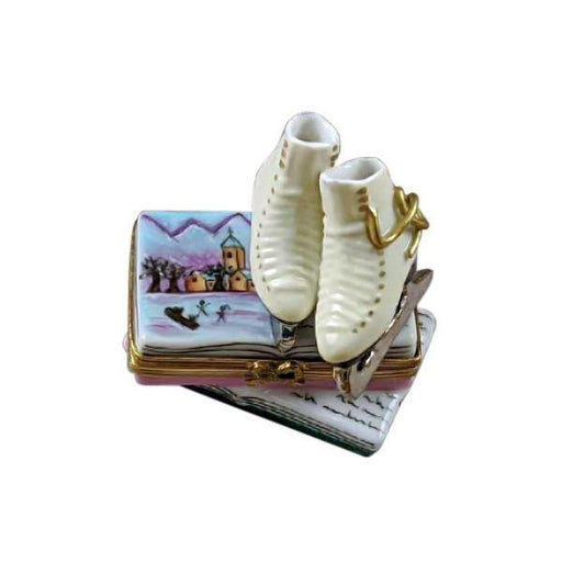Ice Skates on Book Snow Limoges Box - Limoges Box Boutique