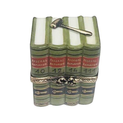 Law Books with Gavel Limoges Box - Limoges Box Boutique