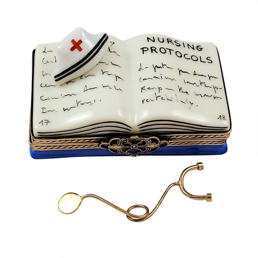 Nursing Book with Stethoscope Limoges Box - Limoges Box Boutique