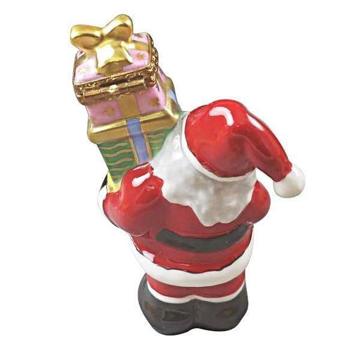 Santa with Stacked Presents Limoges Box - Limoges Box Boutique