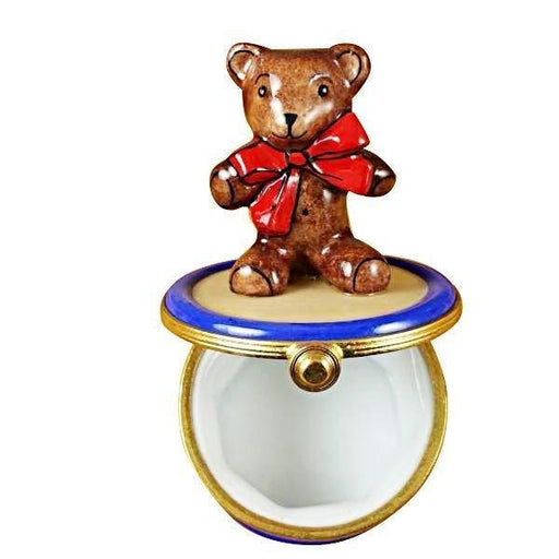 Teddy Bear on Drum Limoges Box - Limoges Box Boutique