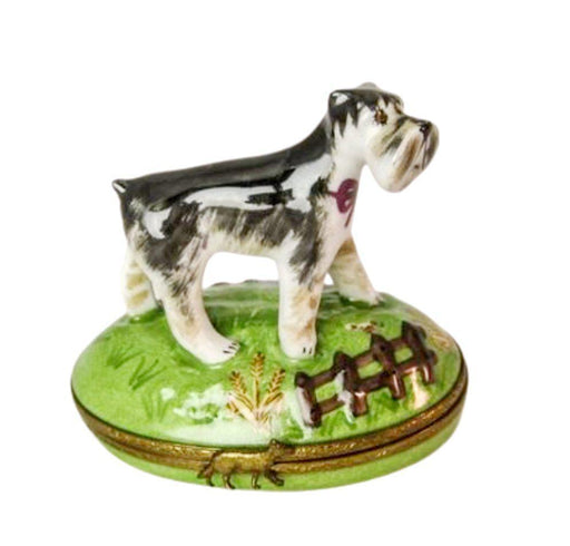 Terrier Dog Porcelain Limoges Trinket Box - Limoges Box Boutique