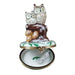 Two Owls with Snow Mouse Christmas Owl Limoges Box - Limoges Box Boutique