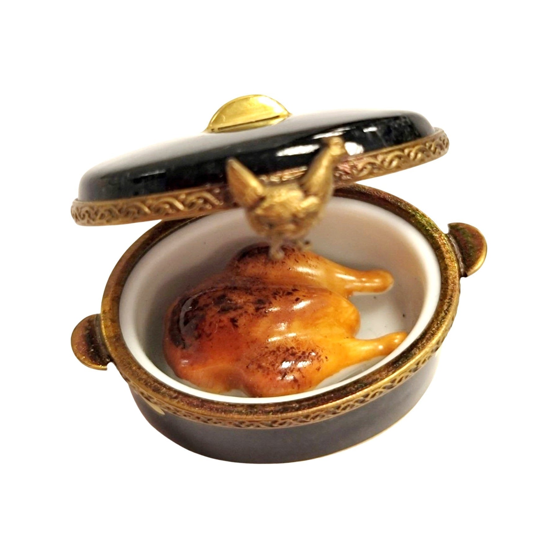 Chicken Turkey Roaster Cooker Limoges Box Figurine