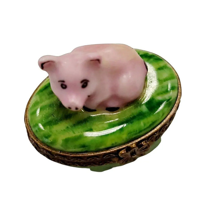 Mini Pig Limoges Box Figurine Treasure | Limoges Boutique