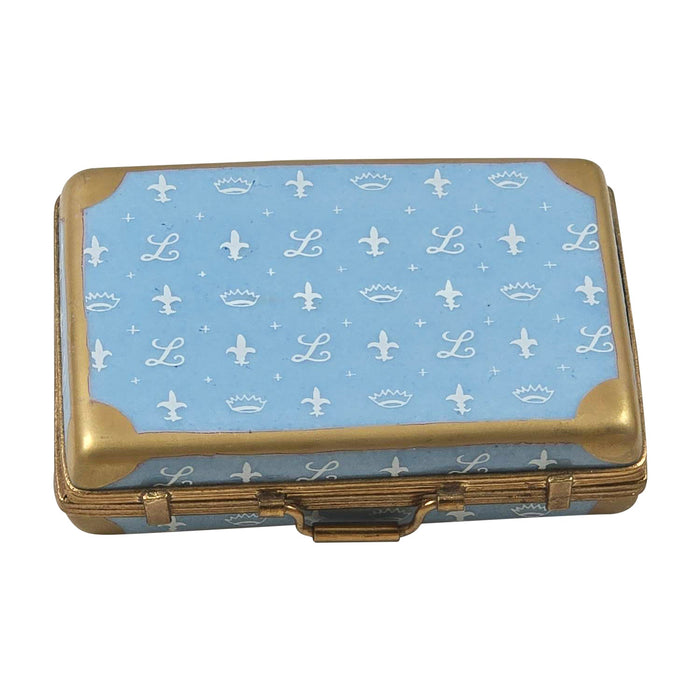 Designer Porcelain Briefcase Limoges Box for Fashion Lovers, hand-painted French porcelain