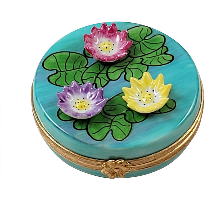 Monet's Water Lilies Limoges Box, hand-painted French porcelain