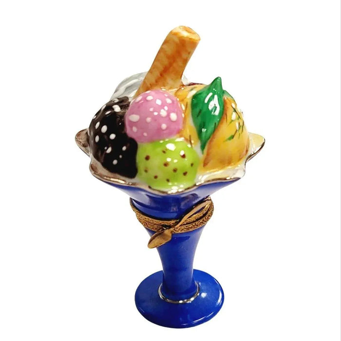 Ice Cream Sunday w Fruit Rare Limoges Box Figurine