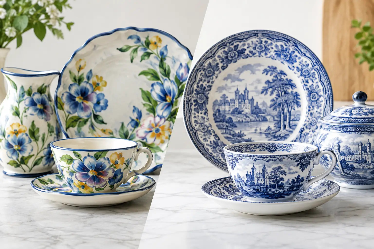 Hand Painted Versus Transferware Porcelain