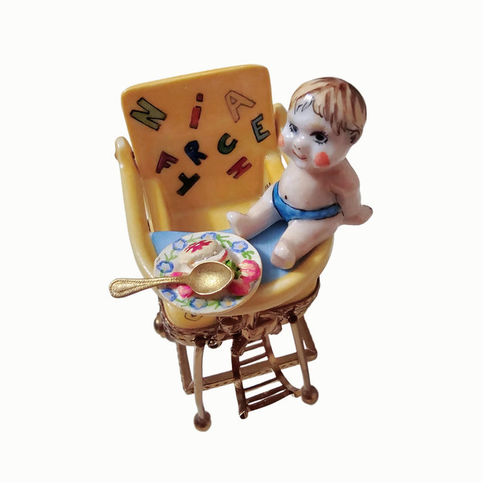 Removable Baby in Highchair Limoges Box | Limoges Boutique