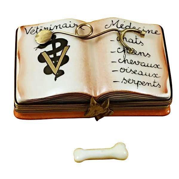 Veterinarian Book Limoges Box for Dog & Cat Lovers