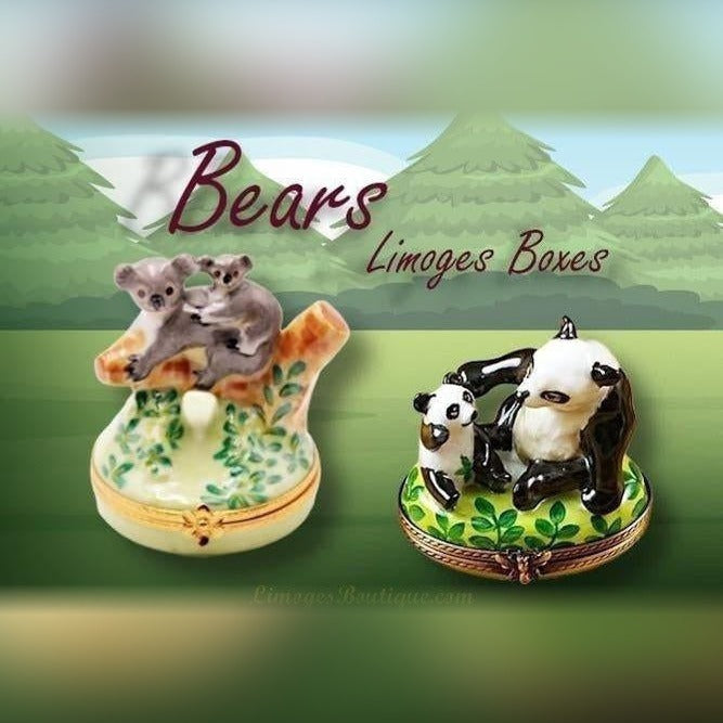 Bears-Limoges Boxes Porcelain Figurines Gifts