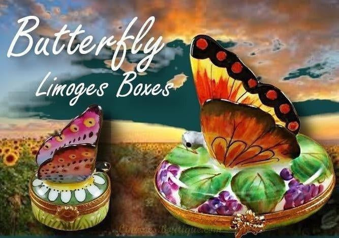 Butterfly Limoges Boxes-Limoges Boxes Porcelain Figurines Gifts